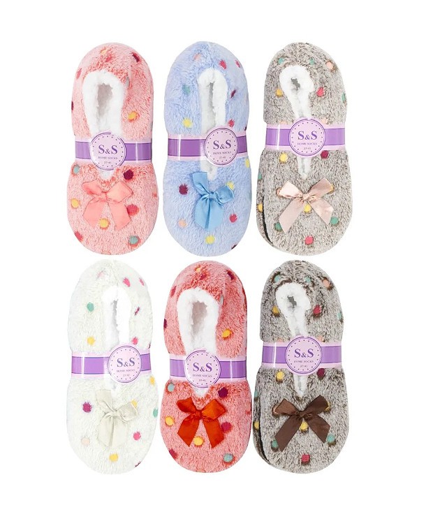 12 Pack Womens Warm Slip On Shoes Plush Lined Soft House Non-Slip Slippers 11690₽