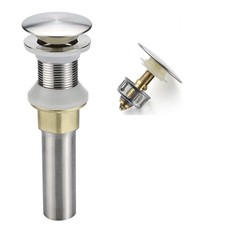 Rockgoya Bathroom Sink Drain,Drain Stopper Without Overflow, Brushed Nickel