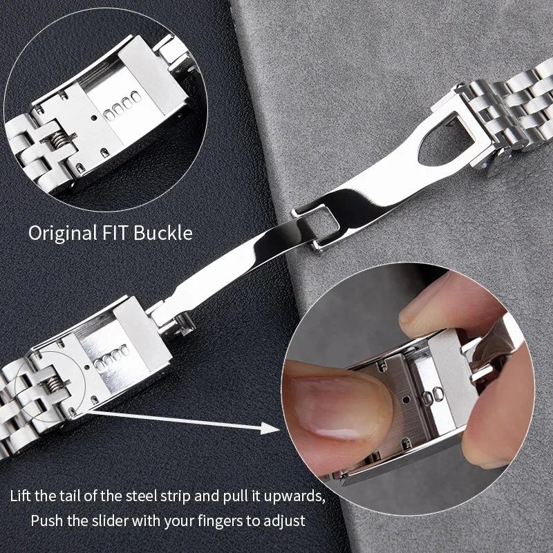 Pulseira de aço 21 mm 22 mm para Tudor Black Bay 41 mm SS Jubilee metal - Imagem 3 de 4