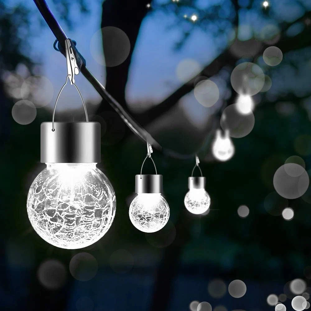24 Pack Solar Hanging Globe Lights - Waterproof Decorative Lanterns for Outdoors