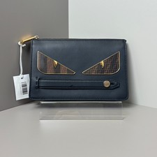 Pre-owned Fendi Monster Eyes Pouch Clutch Bag