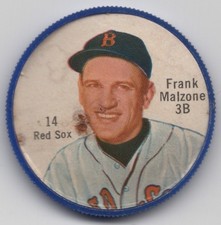 1962 Frank Malzone Baseball Coin Shirriff Canadian #14 Boston Red Sox MLB
