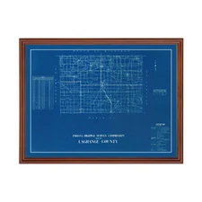Old Map of LaGrange County, IN 1936 - Vintage Indiana Art
