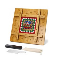 13  Crochet Blocking Board - Upgraded Style with 4 Tension 13", Natural Colour