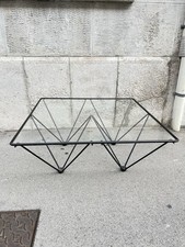 TAVOLINO 70s ALANDA METALLO VETRO DESIGN PAOLO PIVA PER B&B ITALIA COFFE TABLE