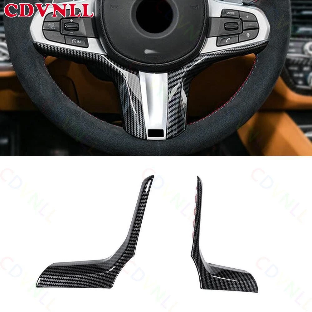 For BMW 3-Series G20 19-2021 ABS Carbon Fiber Steering Wheel Border Panel Cover