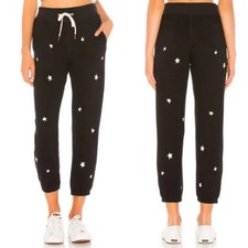 N:PHILANTHROPY Embroidered Night Star Joggers Loungewear Sweatpants BLACK