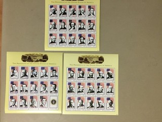 Set of three Liberia MNH SS AMERICAN PRESIDENTS 45 stamps