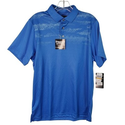 PGA TOUR Stretch ProSeries Athletic Fit Golf Polo Shirt Super Sonic Blue Size S