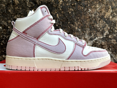 Nike Dunk High 1985 'Barely Rose' Retro Sneakers Pink Denim & White Leather New