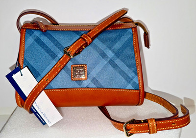 Dooney & Bourke Sutherland Zip Crossbody, NEW w/tags, steel blue w/gold hardware