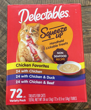 Delectables Squeeze Up Non-Seafood Variety Pack-Lickable Wet Cat Treats-72 Tubes