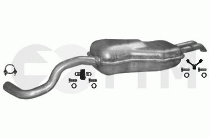 Silencieux arriere pour Seat Toledo II 1.8 et 2.3 de 1998 a 2005