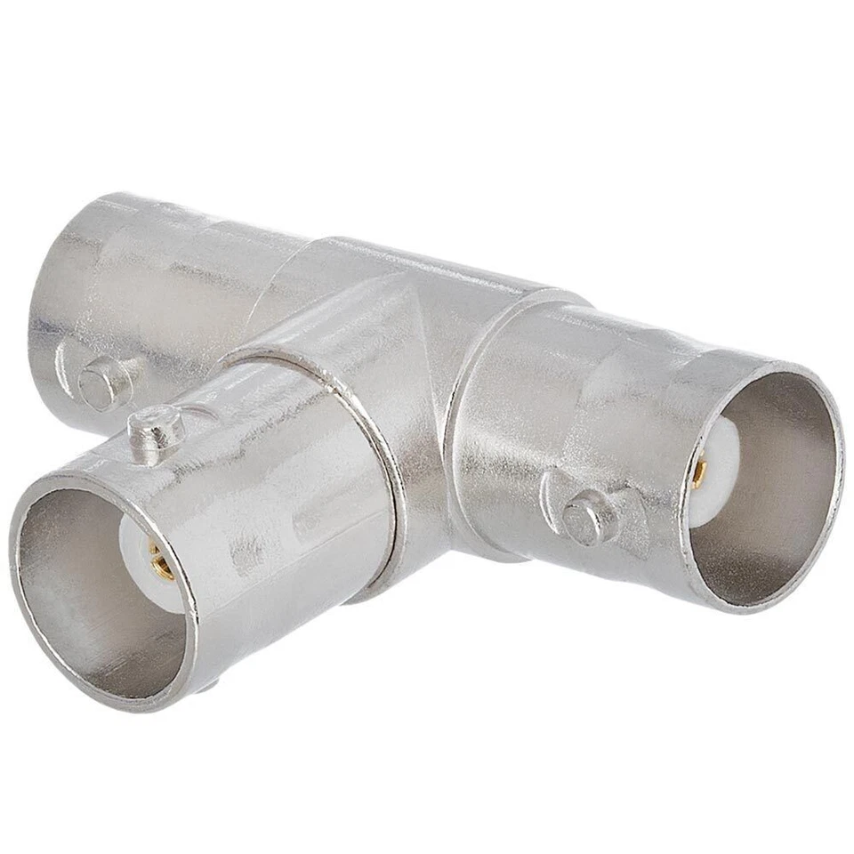 BNC Female to 2x BNC Female Adapter Coax Coaxial T-Splitter 3-Way Jack Coupler - Image 2 of 2