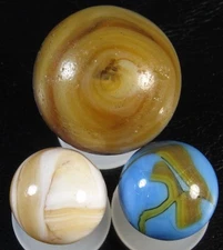 3 CAC,MF Christensen Marbles - Largest is .91 Inches