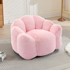 Lotus Type Compression Sofa Adult Bean Bag Sofa w Pull Ring Can Easily Move Pink