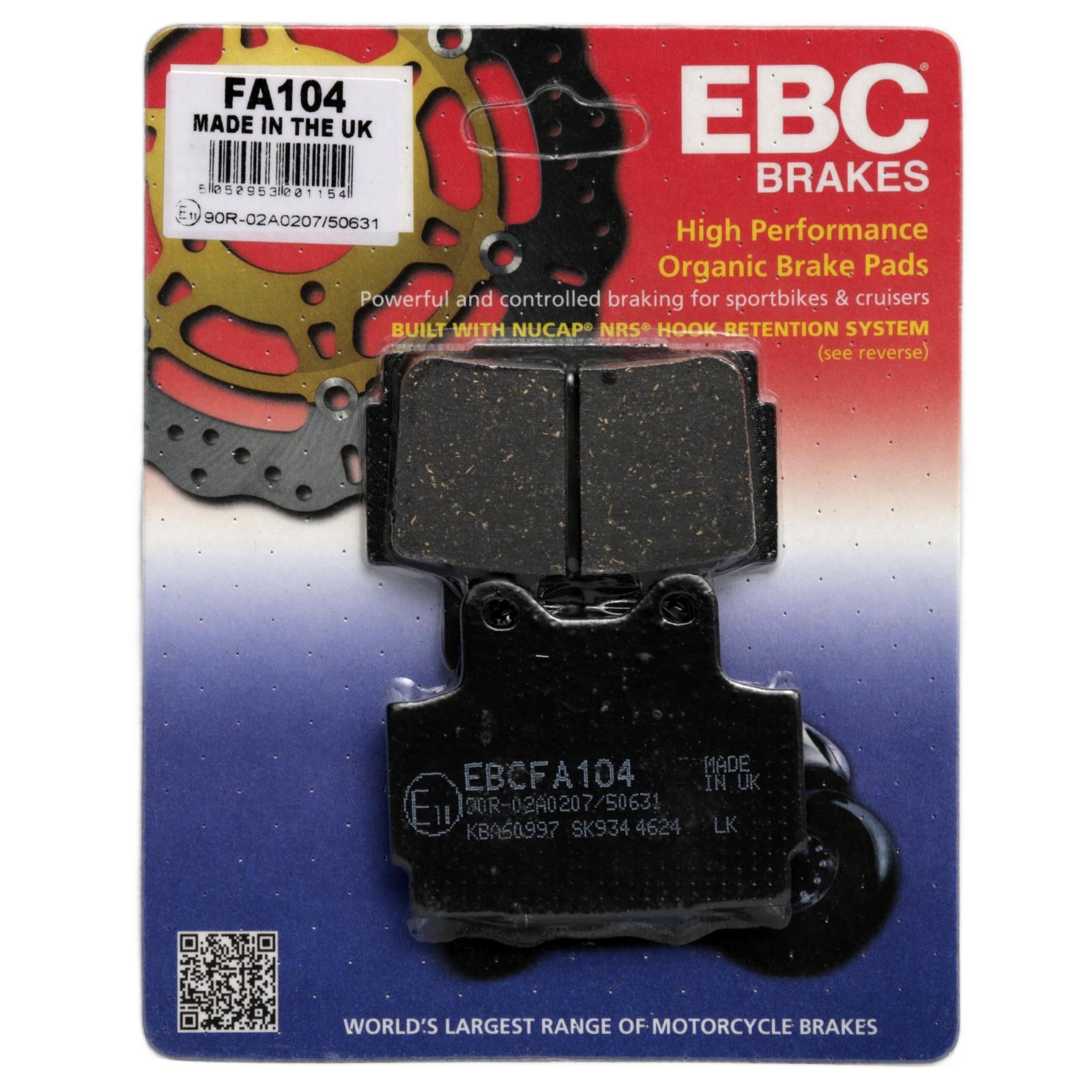 YAMAHA XJ 600 S Diversion 1998-2003 EBC FA104 Organic Brake Pads Rear