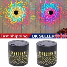 Solar Mandala Wall Light Outdoor Garden Fence Projector Lamp Patio Ambient Decor