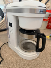 KitchenAid 12-Cup Filter Coffee Machine Programmable White Glass Carafe