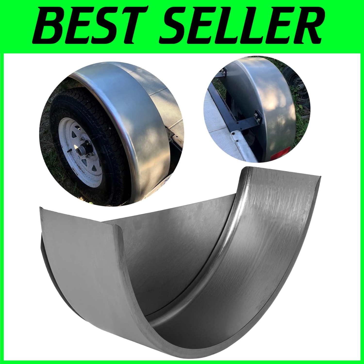 Heavy-Duty 32'' Steel Round Trailer Fender for 14''-16'' Wheels, Easy to Install