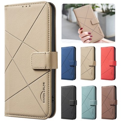 For iPhone 17 Pro Max Air 16 15 14 Leather Folio Stand Wallet Case RFID Blocking