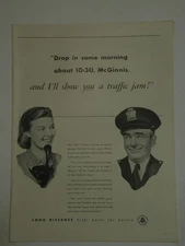 Magazine Ad* - 1942 - AT&T / Bell System - World War II - traffic jam