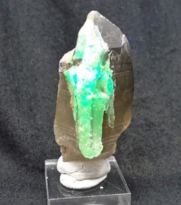 2" HYALITE OPAL on SMOKY QUARTZ from Erongo Massiff, Namibia FLUORESCENT 