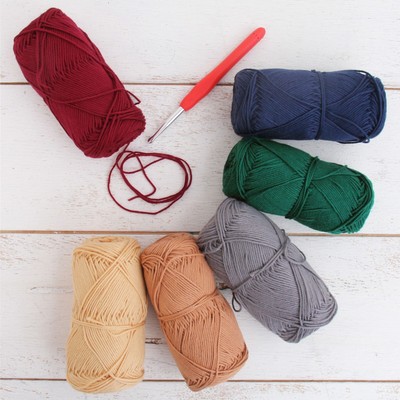 Threadart Crochet 100% Cotton Yarn Set | Gemstone Colors | #2 Yarn 165 yd skeins