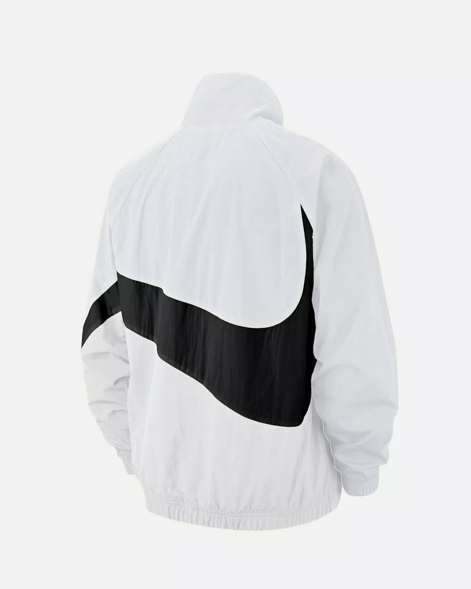 Nike Sportswear Big Swoosh Logo Woven Jacket AR3132 100 White Windbreaker Rare