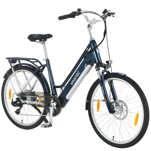 Trekking E-Bike smartEC Trek-26D 26 Zoll 46cm 468WH Blau Damenrad Elektrofahrrad - Bild 11 von 11