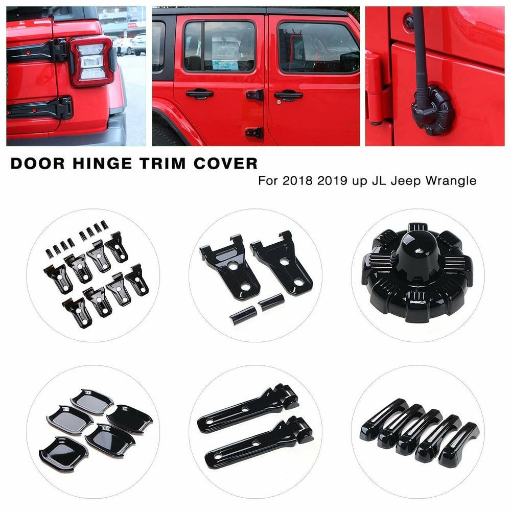 23pcs Exterior Decorative Covers Accessories Trim Fit 18+ Jeep Wrangler JL 4Door