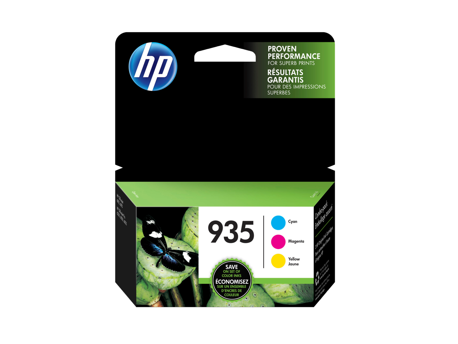 HP 935 3-pack Cyan/Magenta/Yellow Original Ink Cartridges, Per cartridge: ~400