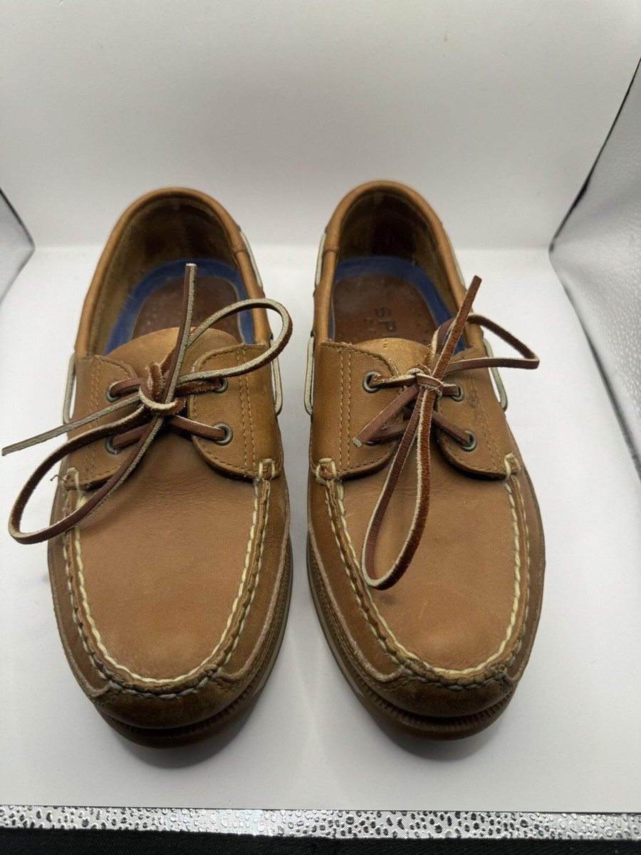 Sperry Top-Sider Mens Brown Tan Leather Boat Deck Lace-Up  display picture 3