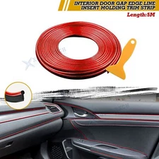 16ft Red Car Interior Door Gap Edge Line Insert Molding Trim Strip Accessories
