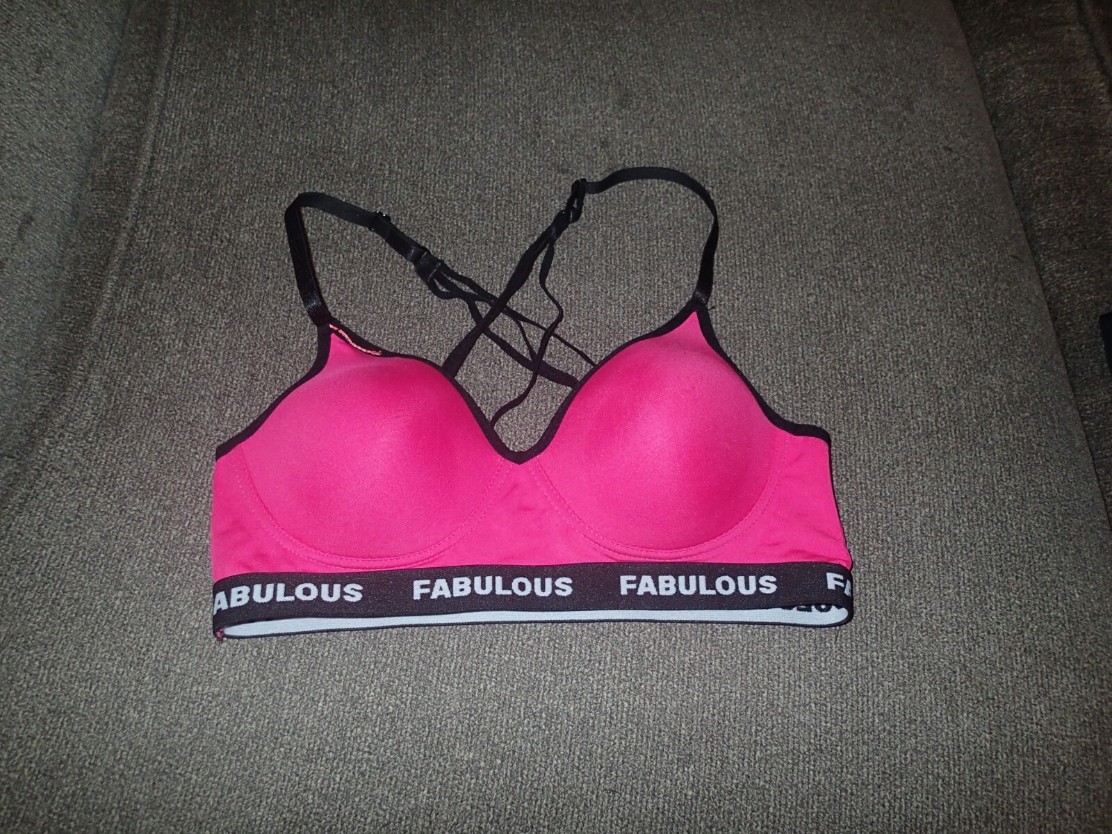 Fabulous Sports Bra Molded Cup No Underwire Size Large eBay