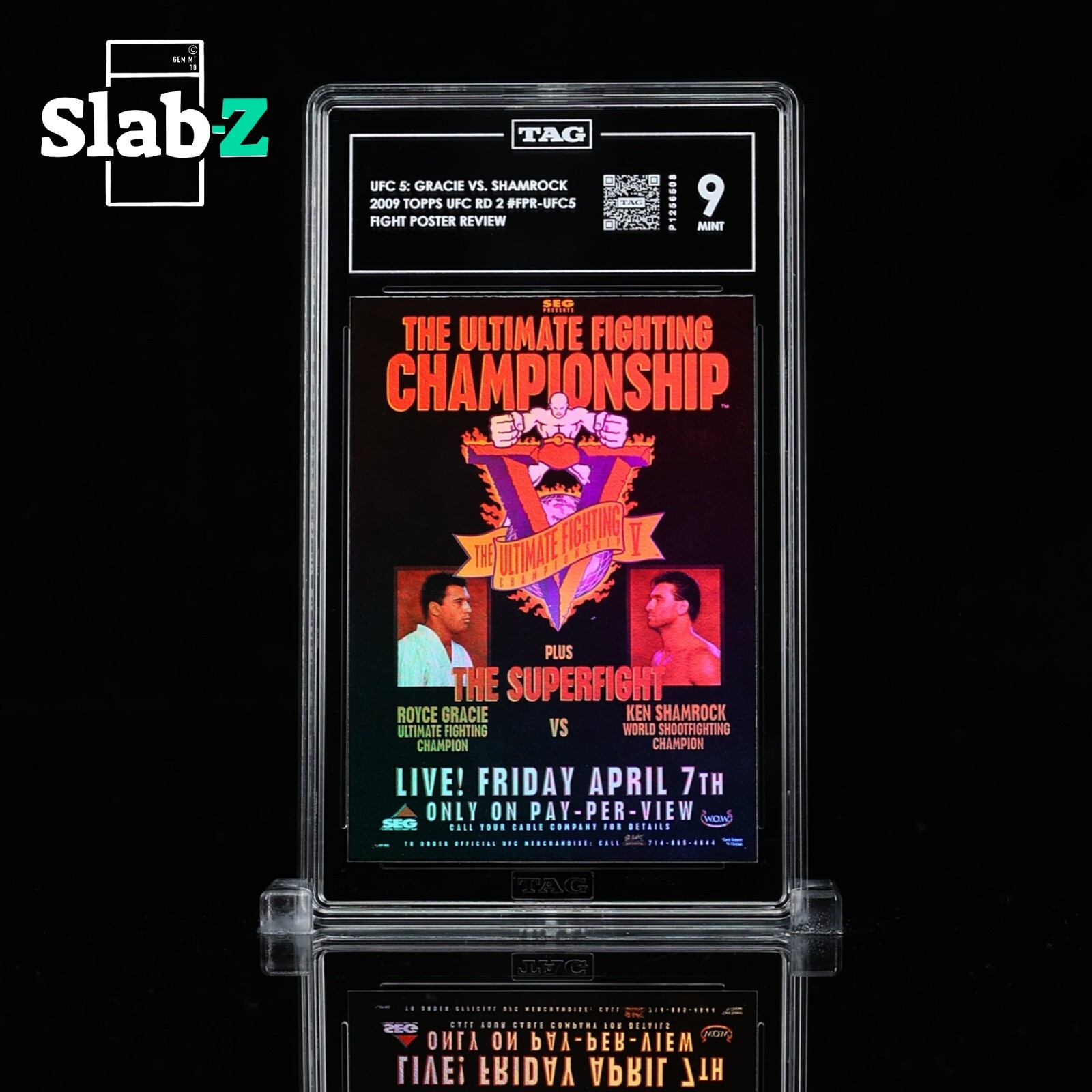 Póster de lucha Topps UFC Ronda 2 2009 Gracie vs Shamrock (RC), #UFC5, ¡etiqueta 9 como nuevo!