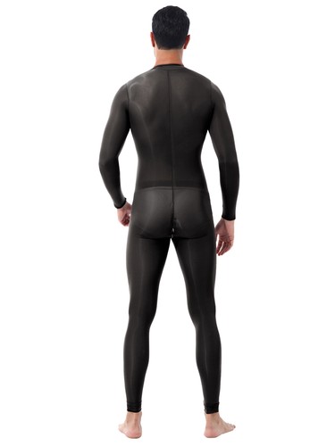Männer Ganzkörperanzug Einteiler Transparent Jumpsuit Catsuit mit Reisverschluss - Picture 4 of 49
