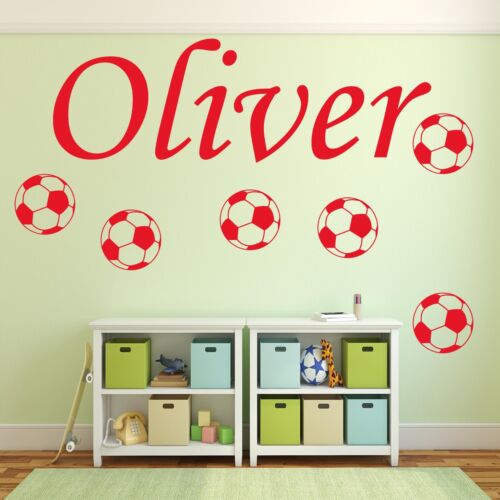 FOOTBALL Wall Sticker ANY NAME Boys Girls Bedroom Vinyl Decal Transfer - Picture 8 of 25