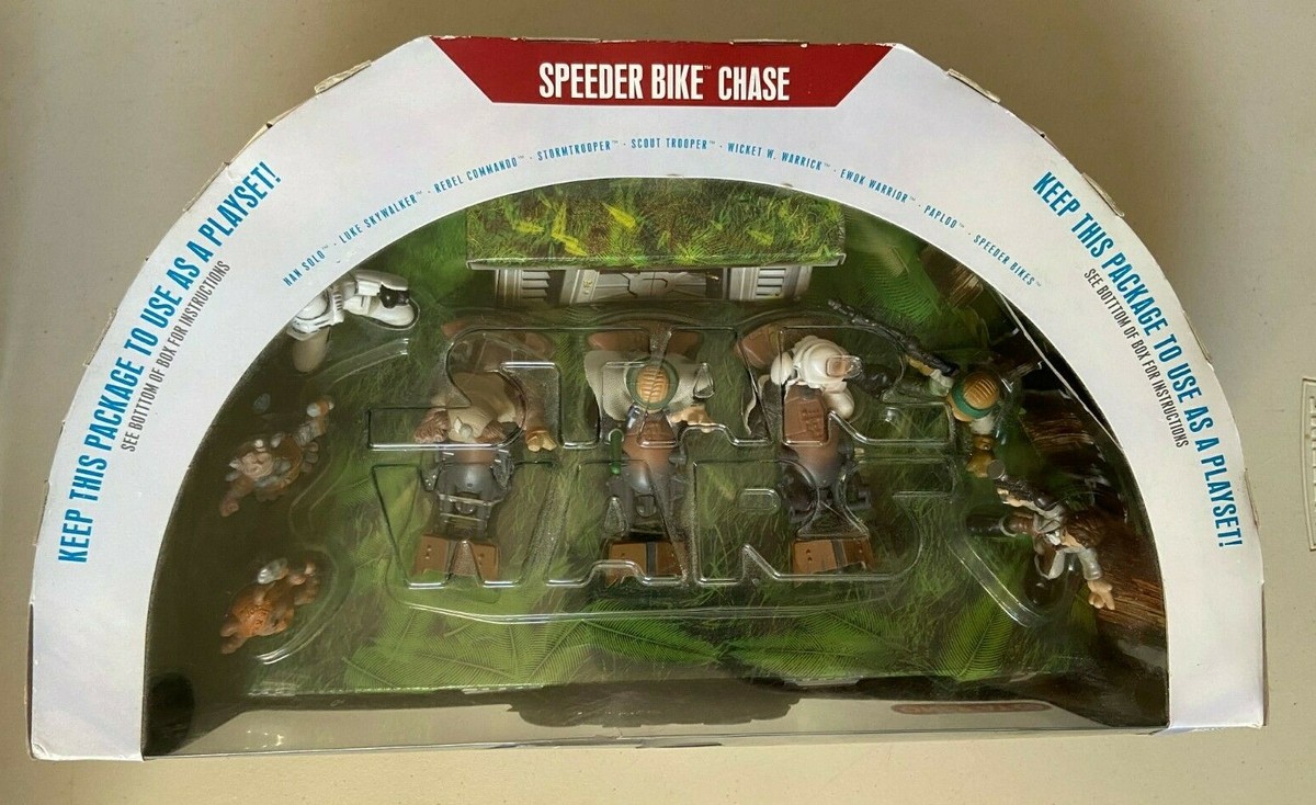 Star Wars Galactic Heroes Speeder Bike Chase w/ Ewoks Stormtrooper 