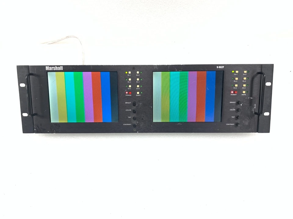 Marshall Electronics Dual 5" Standard Color Monitors Model V-R62P NO A/C ADAPTER - Image 2 of 4