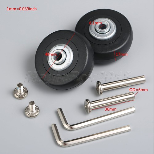 2 Sets Travel Luggage Suitcase Replacement Wheels Axle Bearing Wrench Repair Kit - Picture 16 of 24