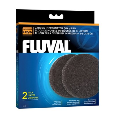 2-Pack Fluval FX5 & FX6 Carbon Impregnated Foam Pads Premium Foam Media A249