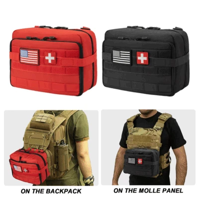 JUEACHY Military Tactical Molle Admin Bag EDC Utility Tool Bag Medical First Aid Pouch