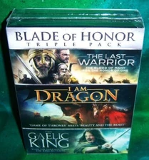 NEW RARE OOP BLADE OF HONOR LAST WARRIOR I AM DRAGON GAELIC KING TRIPLE PACK DVD