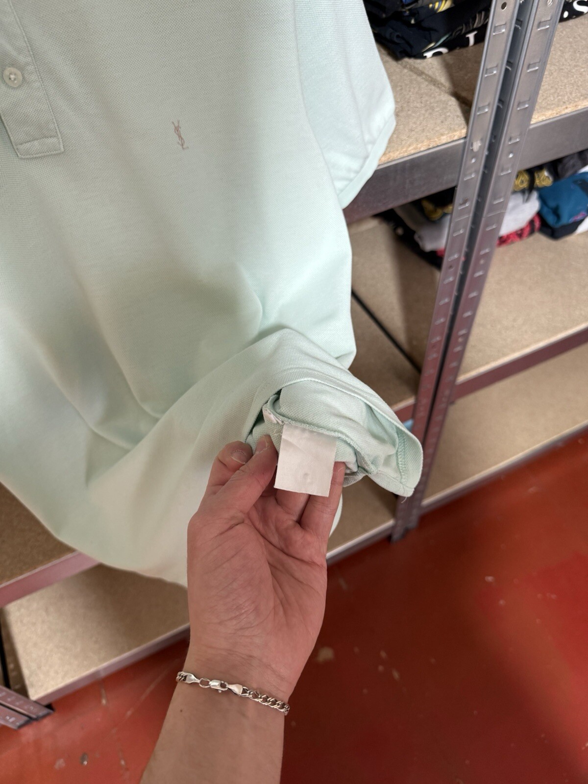 Polo uomo verde logo Yves Saint Laurent YSL vintage anni '90 taglia S