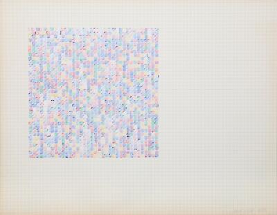 David Roth, Untitled IV, Acrylic Painting on Graph Paper, signed and dated