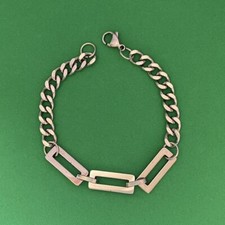 Titanium Steel Link Bracelet for Men Women,Personality Punk Hip Hop Bracelet