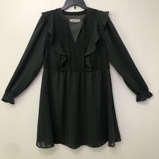 Loft Long Sleeve Dress size Small Green Short Lined Festival ( see description)