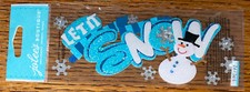 RARE Jolees Let It Snow Title Scrapbook Stickers Christmas XMas Flakes Snowman