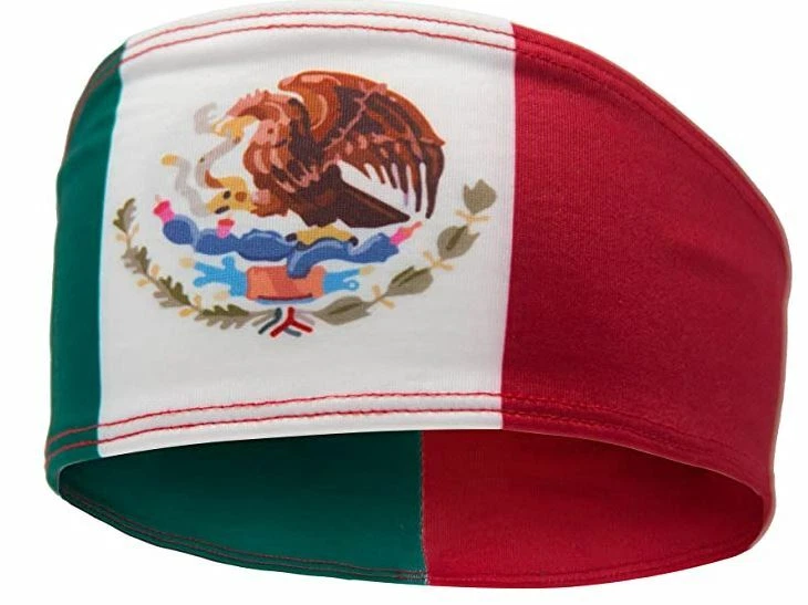 Diadema deportiva elástica antideslizante bandera de México internacional para hombre y mujer Foto 2 de 4